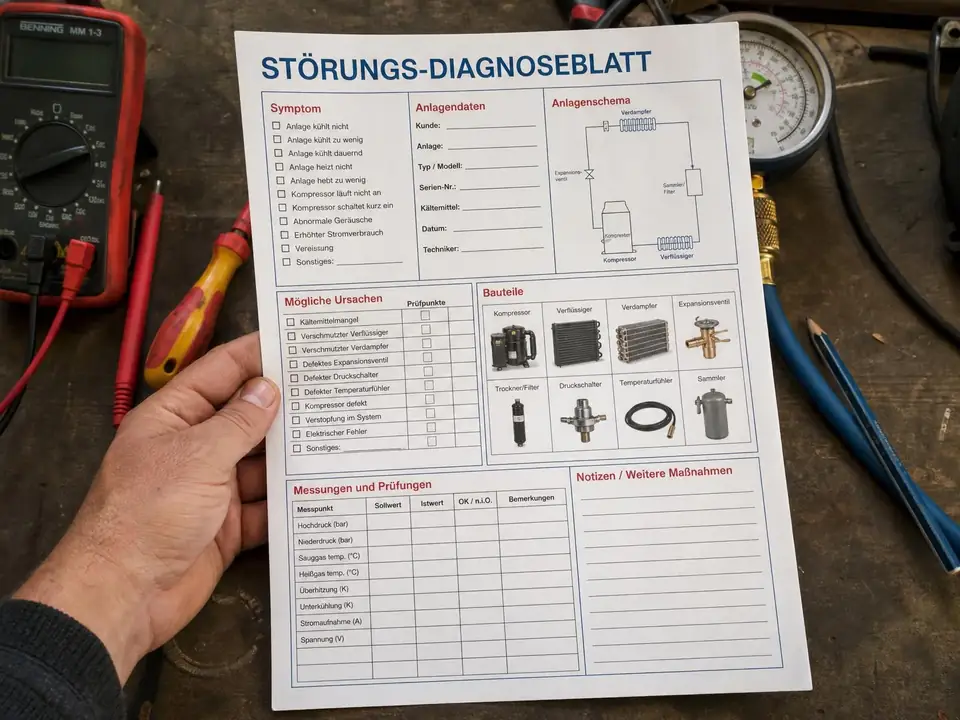 Beispiel eines Störungs-Diagnoseblatts